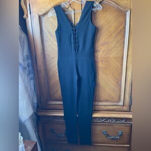 Heart & Hips Black Lace-Up Sleeveless Jumpsuit